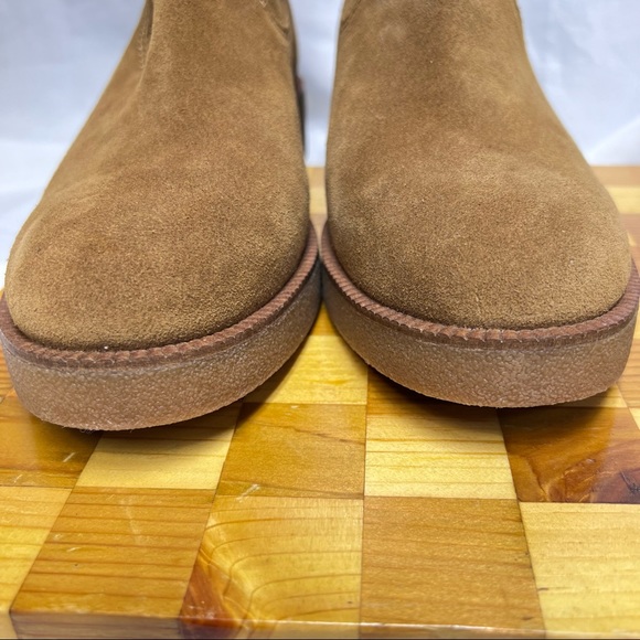 Lucky Brand Rhetty Soft Suede Leather Mid High Carmel Booties - NWOT! Si… - Picture 7 of 17